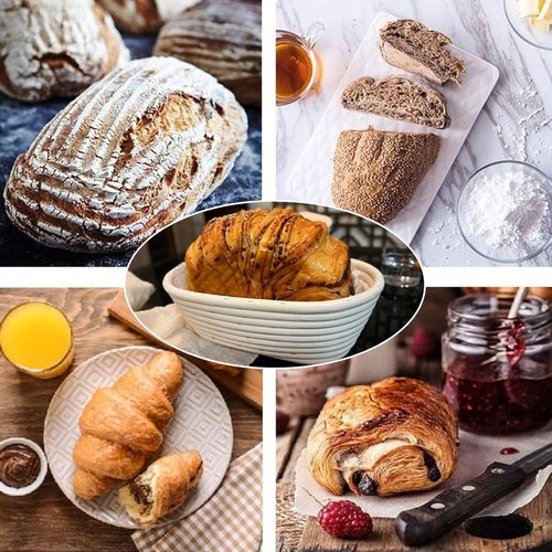 Banneton 10-Inch Oval Bread Proofing Basket - 2 Pack for Sourdough Baking & Fermentation Tools