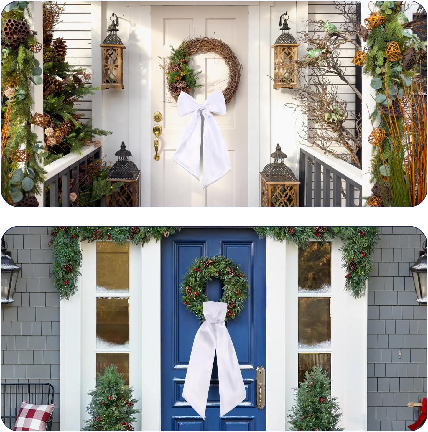 Skiennix Wreath Sash - Blank White Sash for Monogram Embroidery | 5'' W x 54'' L, 2 Pack