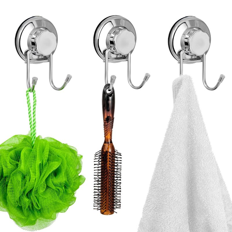 SANNO Suction Cup Shower Caddy with Hooks Suction Cup Soap Dish Double Suction Hooks Suction Cups Vacuum Hook