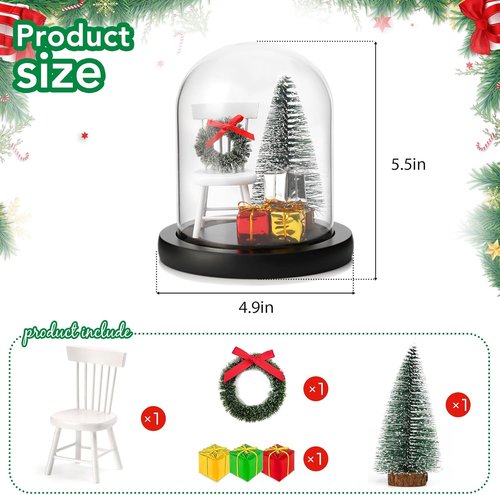 Christmas In Heaven Empty Chair Ornament - Memorial Gift Cloche for Loving Memory Decor