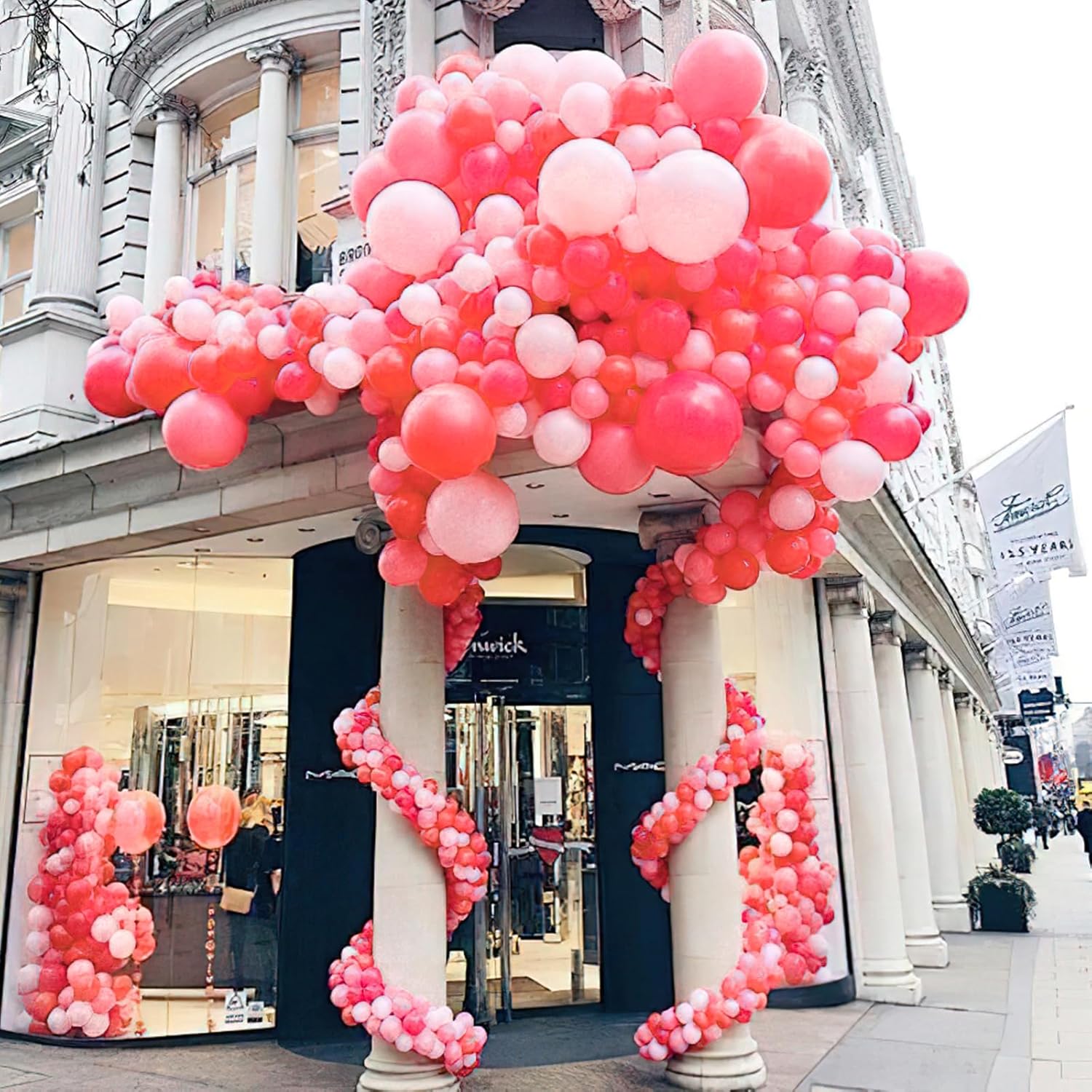 PartyWoo Coral Balloons - 50pcs 12 Inch Pastel Red Pink Latex Helium Balloons for Celebrations