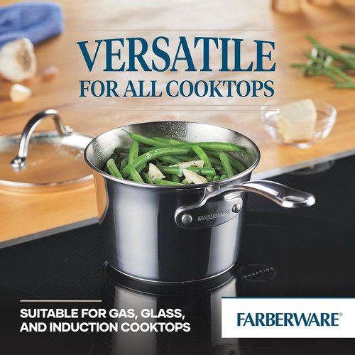 Farberware Millennium 10-Piece Stainless Steel Cookware Set | Durable & Stylish Design