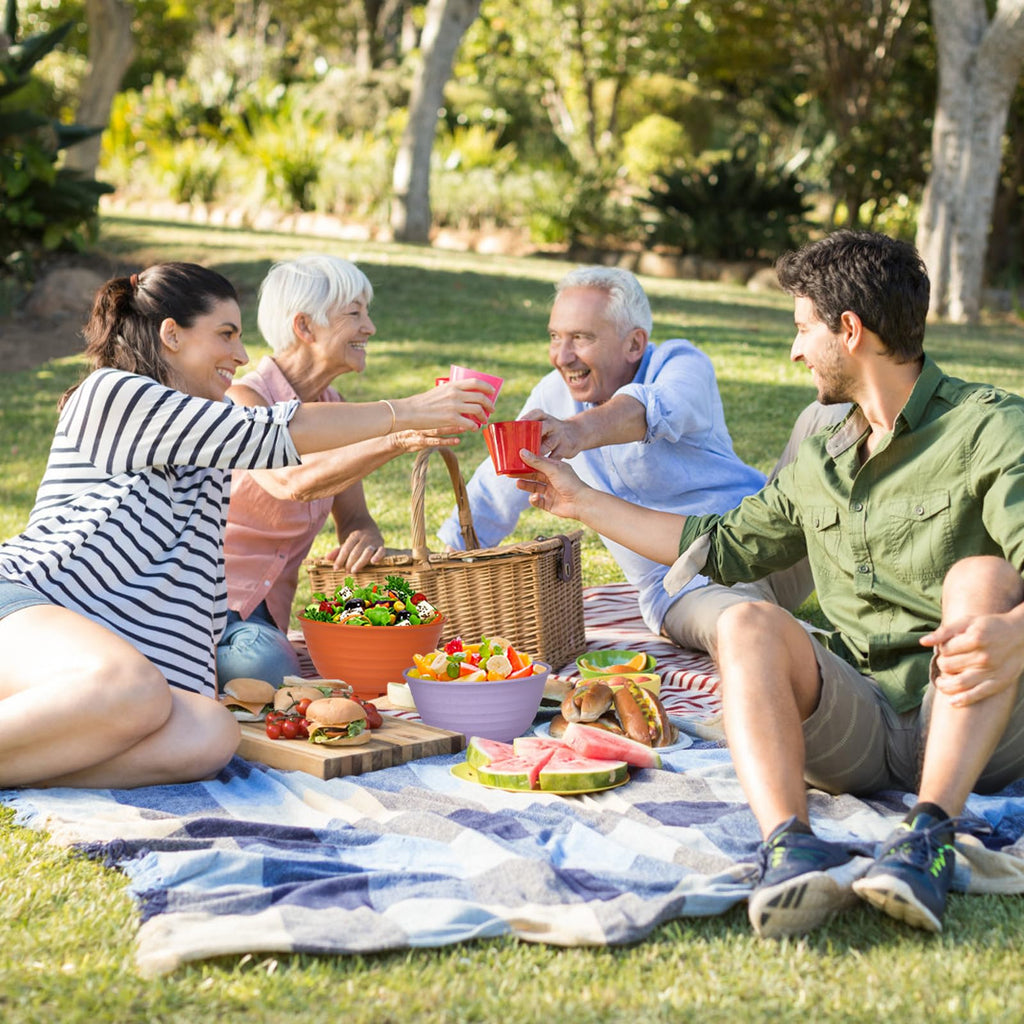ZENGABIA Cereal Bowls, 34 Oz Large Wheat Straw Dinnerware Sets of 6 with Spoon, Unbreakable Plastic Soup Bowls Reusable Microwave Dishwasher Safe for Salad Noodle Kitchen Breakfast, Multicolor