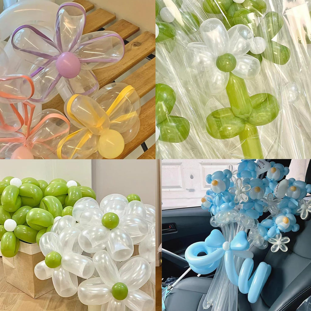 PIGETALE 100Pcs Clear 260 Long Balloons - Thickened Transparent Latex for Twisting & Modeling