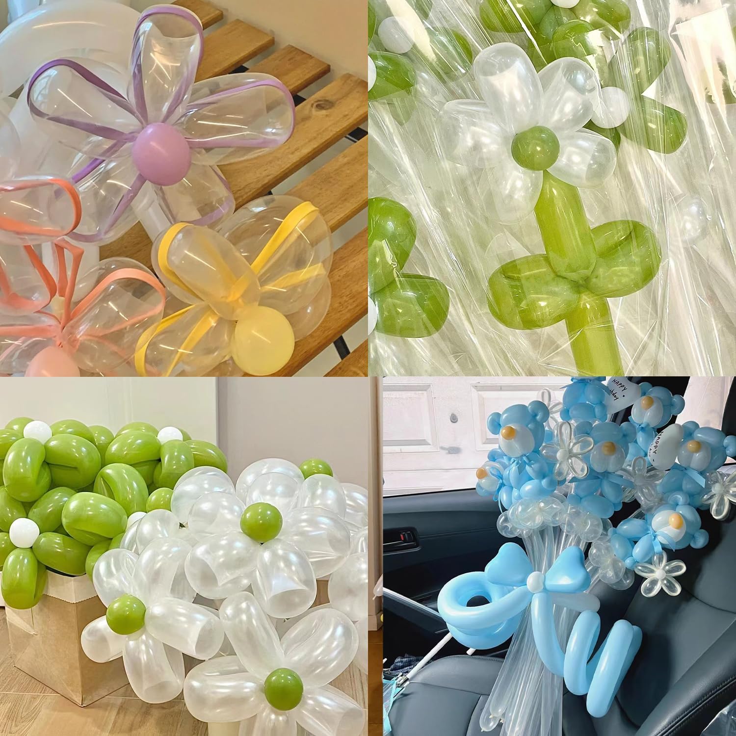 PIGETALE 100Pcs Clear 260 Long Balloons - Thickened Transparent Latex for Twisting & Modeling