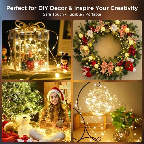 Fairy Lights 33Ft | 100 LED Battery Operated Twinkle Lights with Remote & Timer - Waterproof for Weddings & Decor