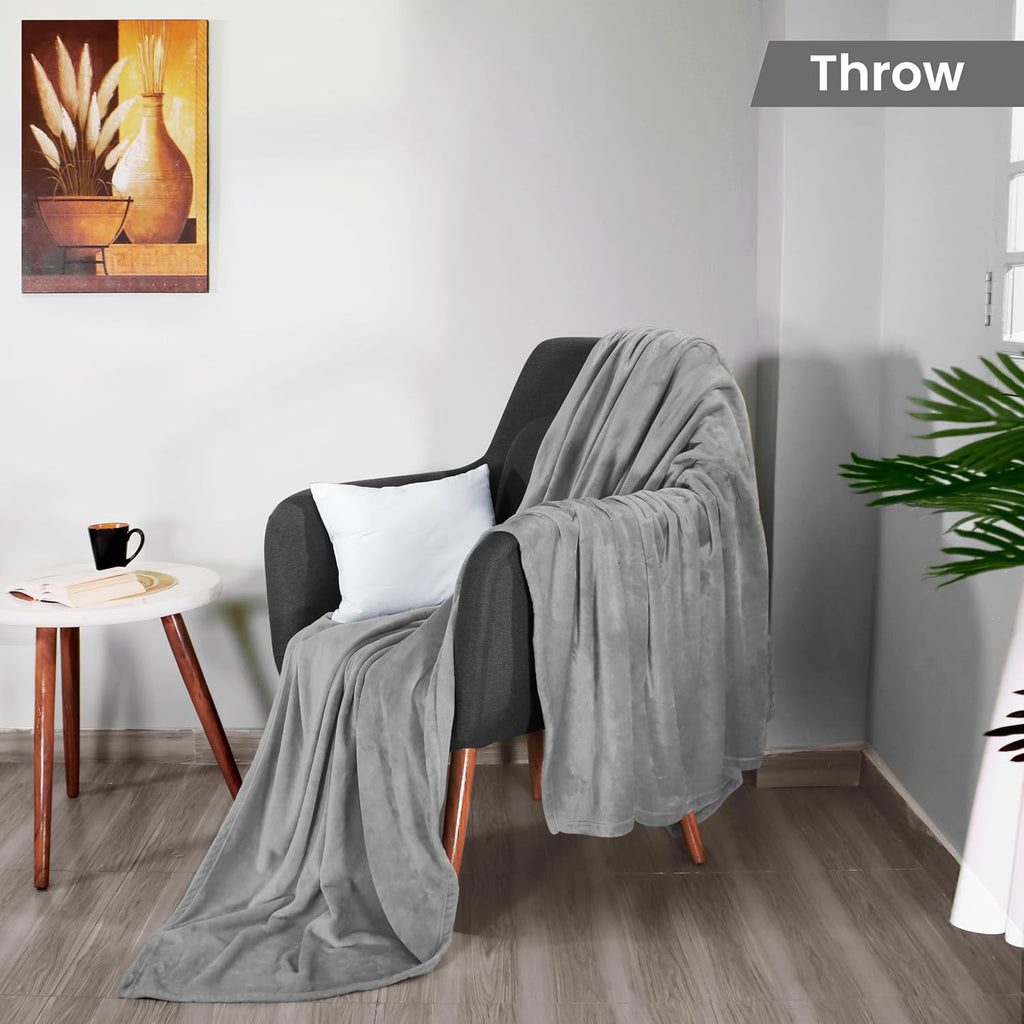 Utopia Bedding Fleece Blanket - Luxury Anti-Static Soft Microfiber Throw - Ash Grey, 50x60 Inch
