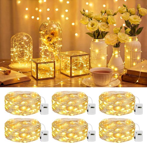 Btfarm LED Fairy Lights - 20 LED Twinkle String Lights, 7ft Waterproof Mini Silver Wire | 3 Modes for DIY Decor