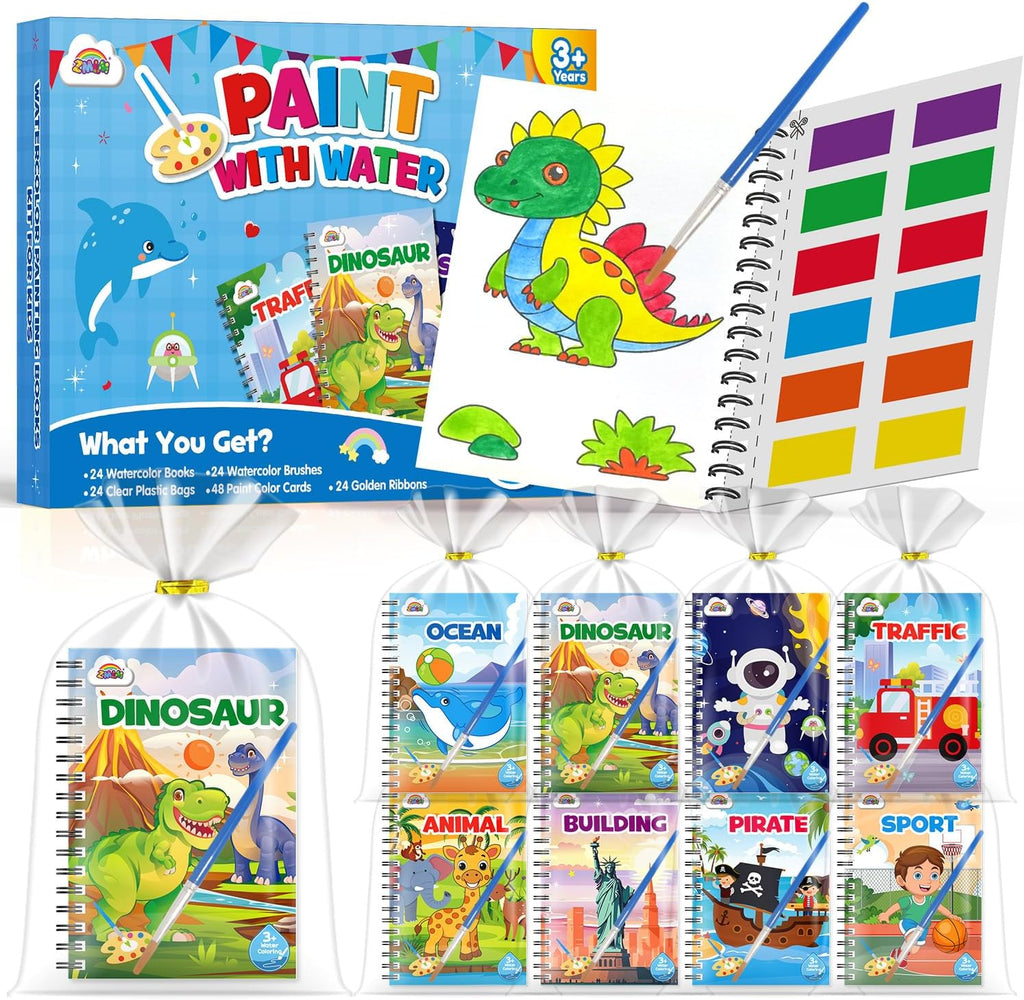 ZMLM 24 Mini Water Coloring Books for Kids - Fun Party Favors for Ages 4-8 | Perfect Birthday Goodie Bag Stuffers