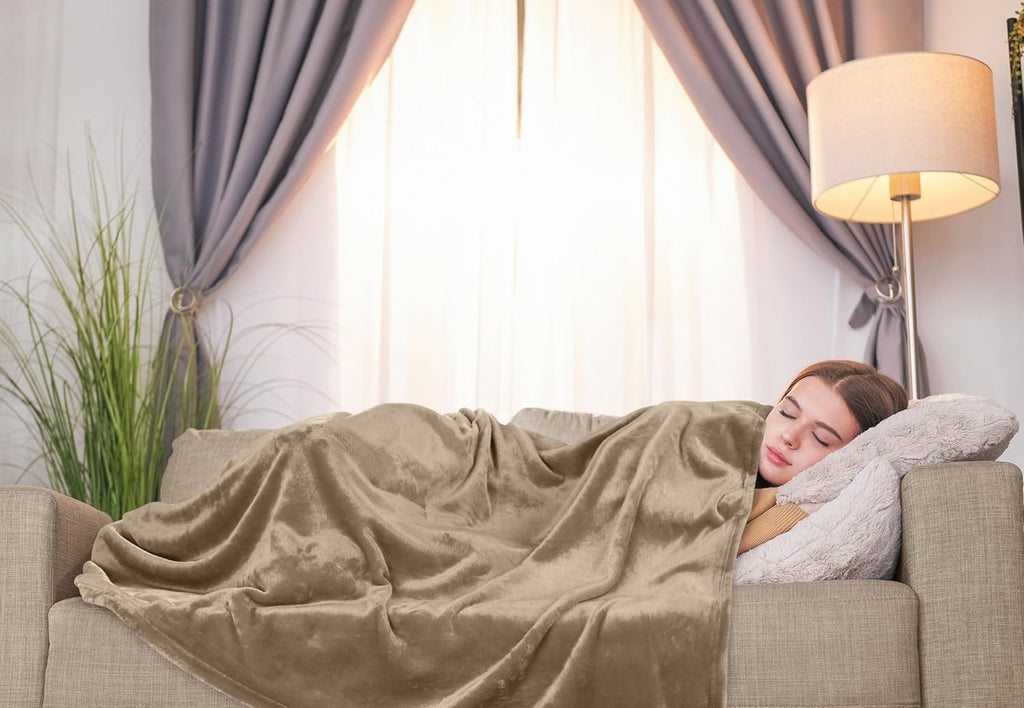 Utopia Bedding Fleece Blanket - Luxury Soft Microfiber Throw in Camel | Anti-Static, 50x60 Inch