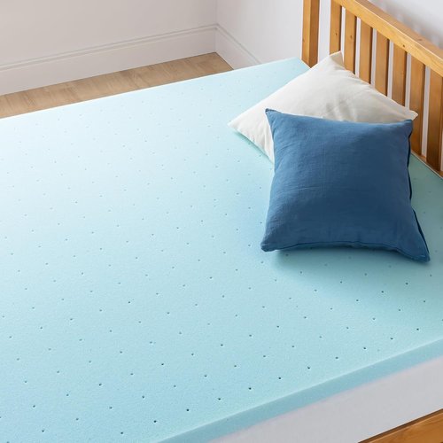 Best Price Mattress 1.5 Inch Ventilated Memory Foam Mattress Topper - Cooling Gel Infusion, King Size