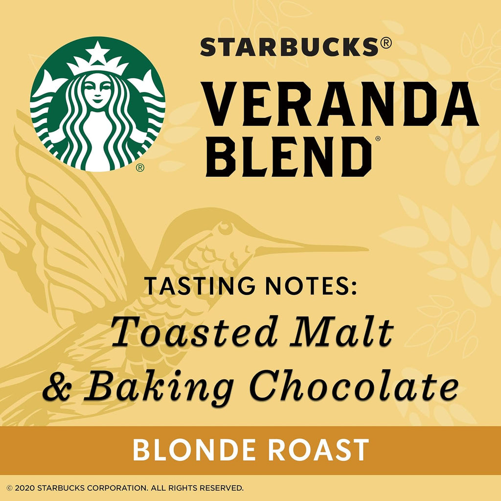 Starbucks Veranda Blend Ground Coffee - Smooth & Light Roast, 20-Ounce Bags | Pack of 6