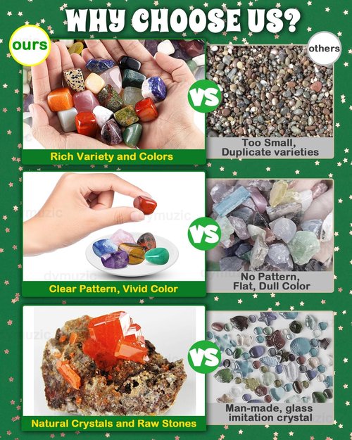Crystal Advent Calendar 2025 - 24 Unique Crystals & Gemstones for Kids and Adults | Perfect Holiday Gift