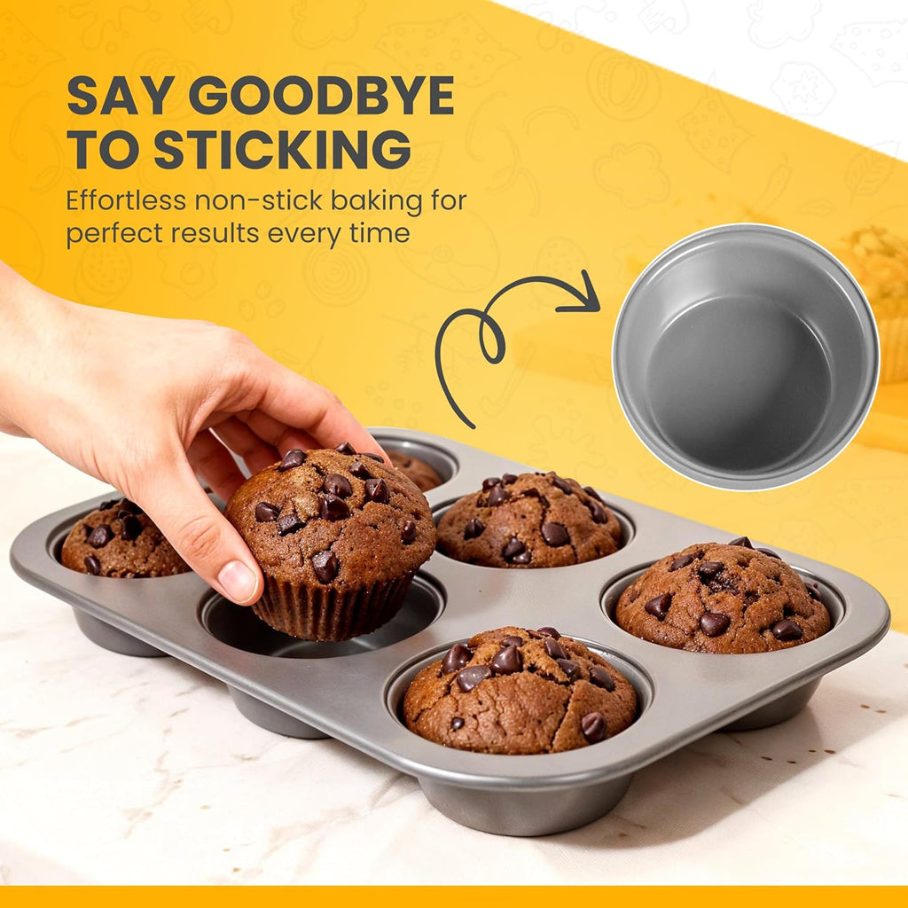 Skiennix Non-Toxic Bakeware Set - 11pc PFOA-Free Carbon Steel Nonstick Baking Pans | Space-Saving Design