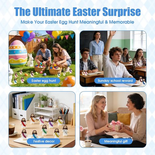 Little Jesus Figures - 120 Mini Cute Baby Jesus Figurines Set | Perfect Pocket Christian Gifts for Easter