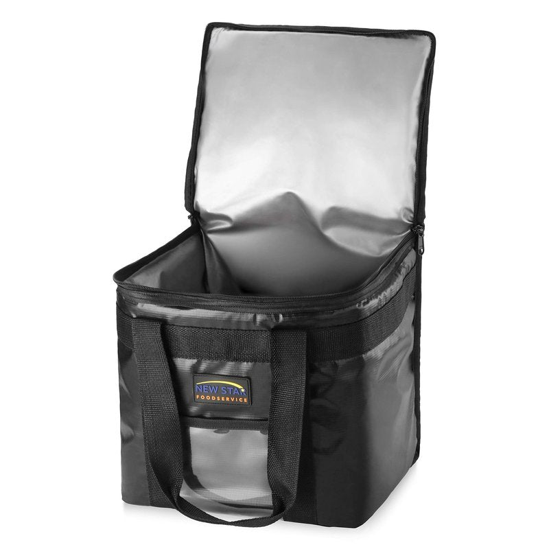 New Star Foodservice Commercial Insulated Food Delivery Bag, Half Size, 12 x 11.5 x 9.5 Inch, Black