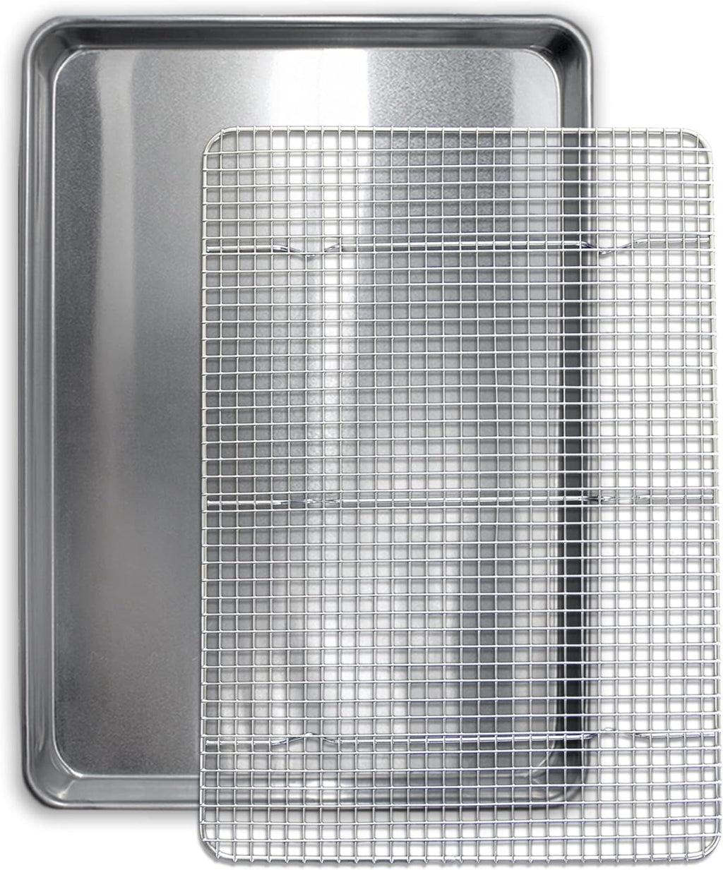 Skiennix Commercial Quality Cookie Sheet & Rack Set - Heavy Duty Aluminum Baking Pan 13x18, Rust & Warp Resistant