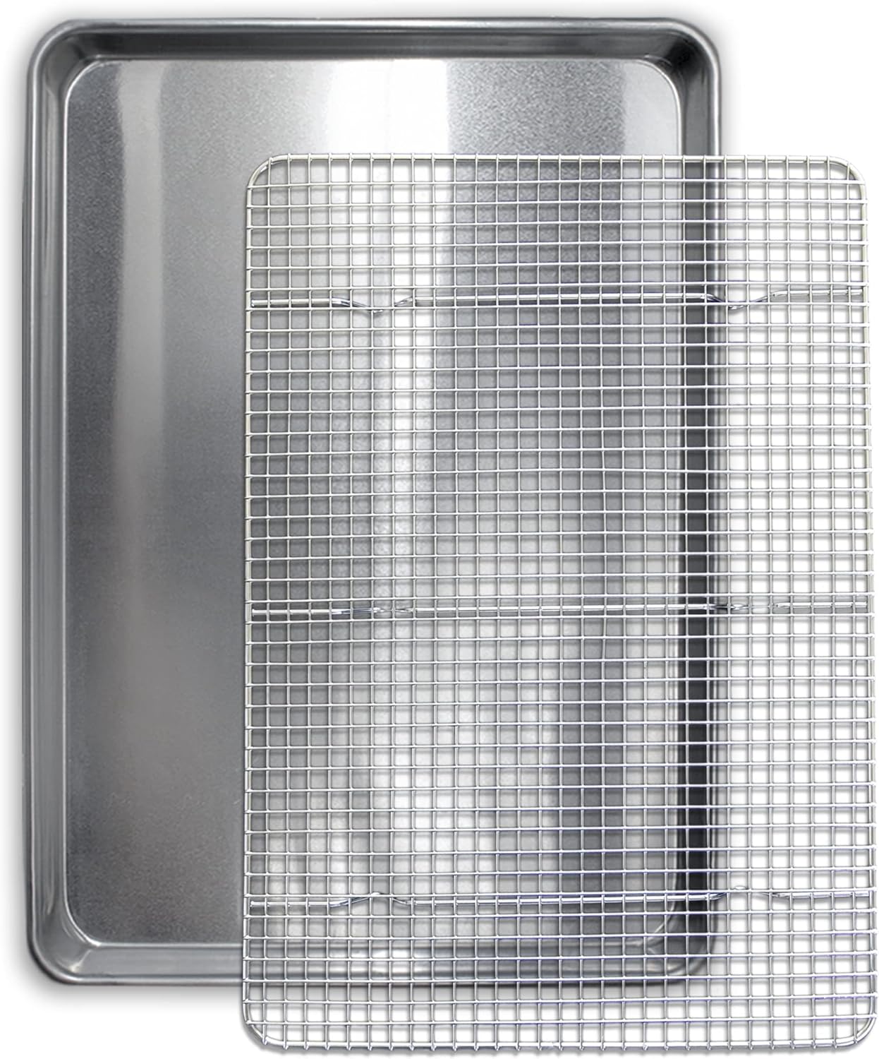 Skiennix Commercial Quality Cookie Sheet & Rack Set - Heavy Duty Aluminum Baking Pan 13x18, Rust & Warp Resistant