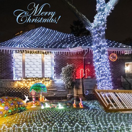 JMEXSUSS 360 LED Net Christmas Lights - Waterproof Connectable 12ft x 5ft Mesh Light with Remote & 8 Modes