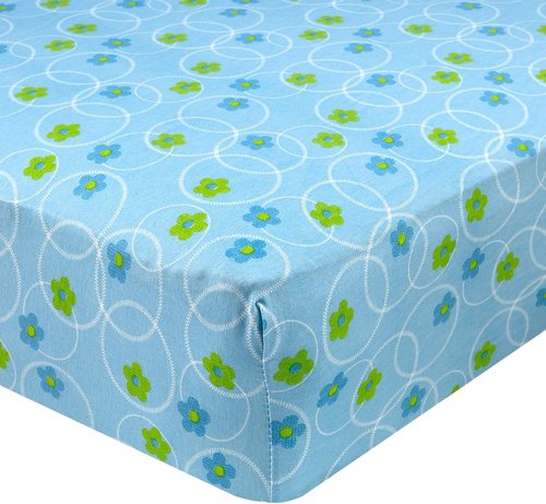 Abstract Cotton Crib Sheets - Ultra Soft Fitted Crib Sheet for Standard Mattresses - 28"x52" Blue Floral