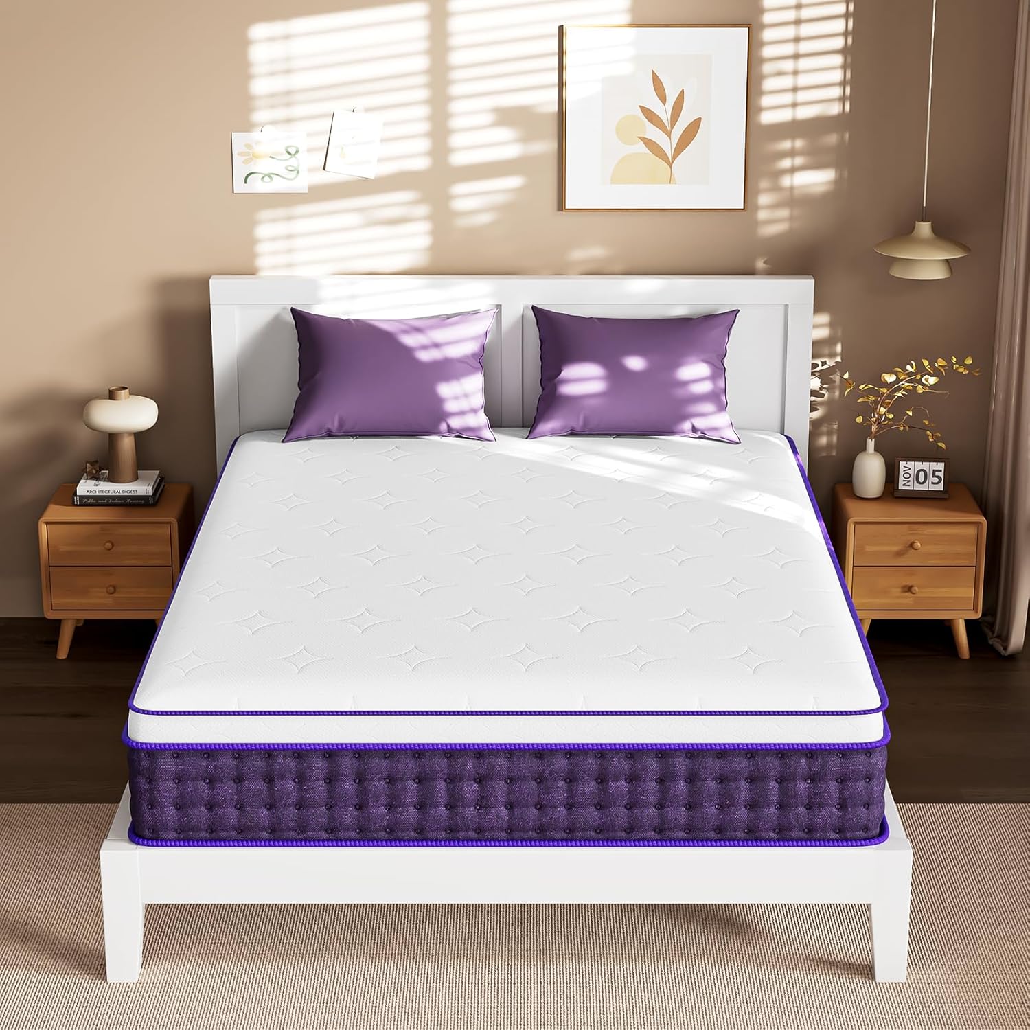 Skiennix 12-Inch Queen Mattress - Plush Hybrid with Cooling Gel Memory Foam | Cloud-Like Pressure Relief, Fiberglass-Free, 365-Night Trial