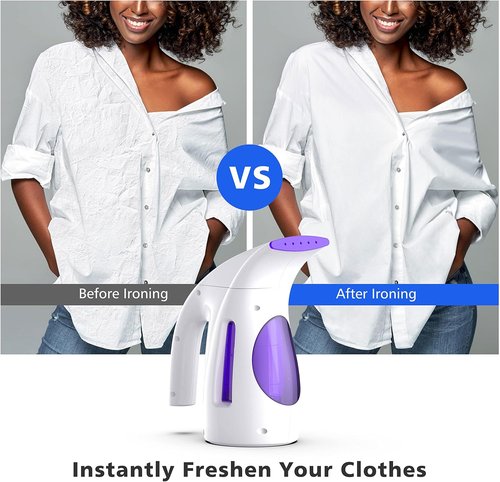 HiLIFE Portable Clothes Steamer - 240ml Capacity, 700W Power, Strong Steam for Wrinkle Removal | Purple