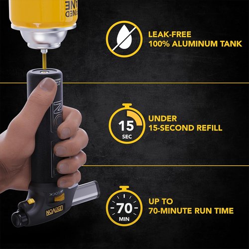 LEXIVON Butane Torch Lighter - Refillable Kitchen Cooking Torch with Adjustable Flame & Safety Lock | Pro-Grade Aluminum Tank (LX-775)
