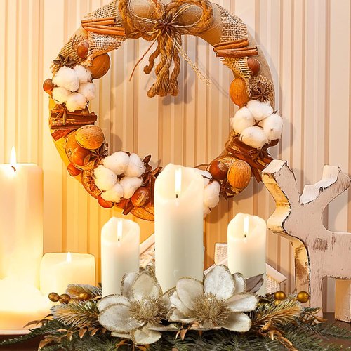 Cindeer 30 Inch Christmas Candle Holder - Elegant Table Centerpiece for Dining & Holiday Decor (Gold)