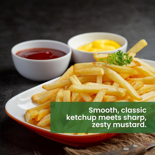 Concession Essentials Ketchup and Mustard Packets, 200 Count, 100 Each Flavor, 0.2-0.3 Oz with 5 Wooden Spreaders