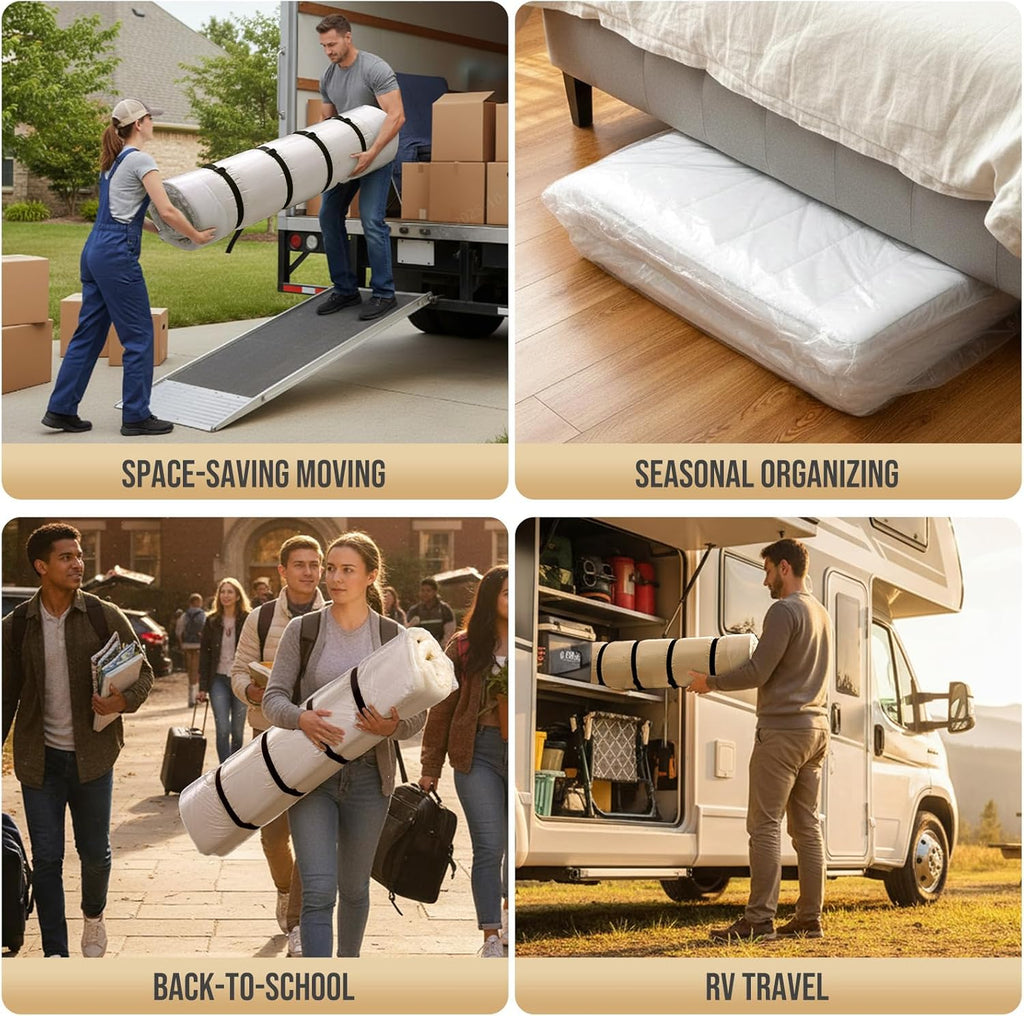 TAILI Mattress Vacuum Storage Bag - King/California King Size with 4 Straps for Easy Moving & Transport
