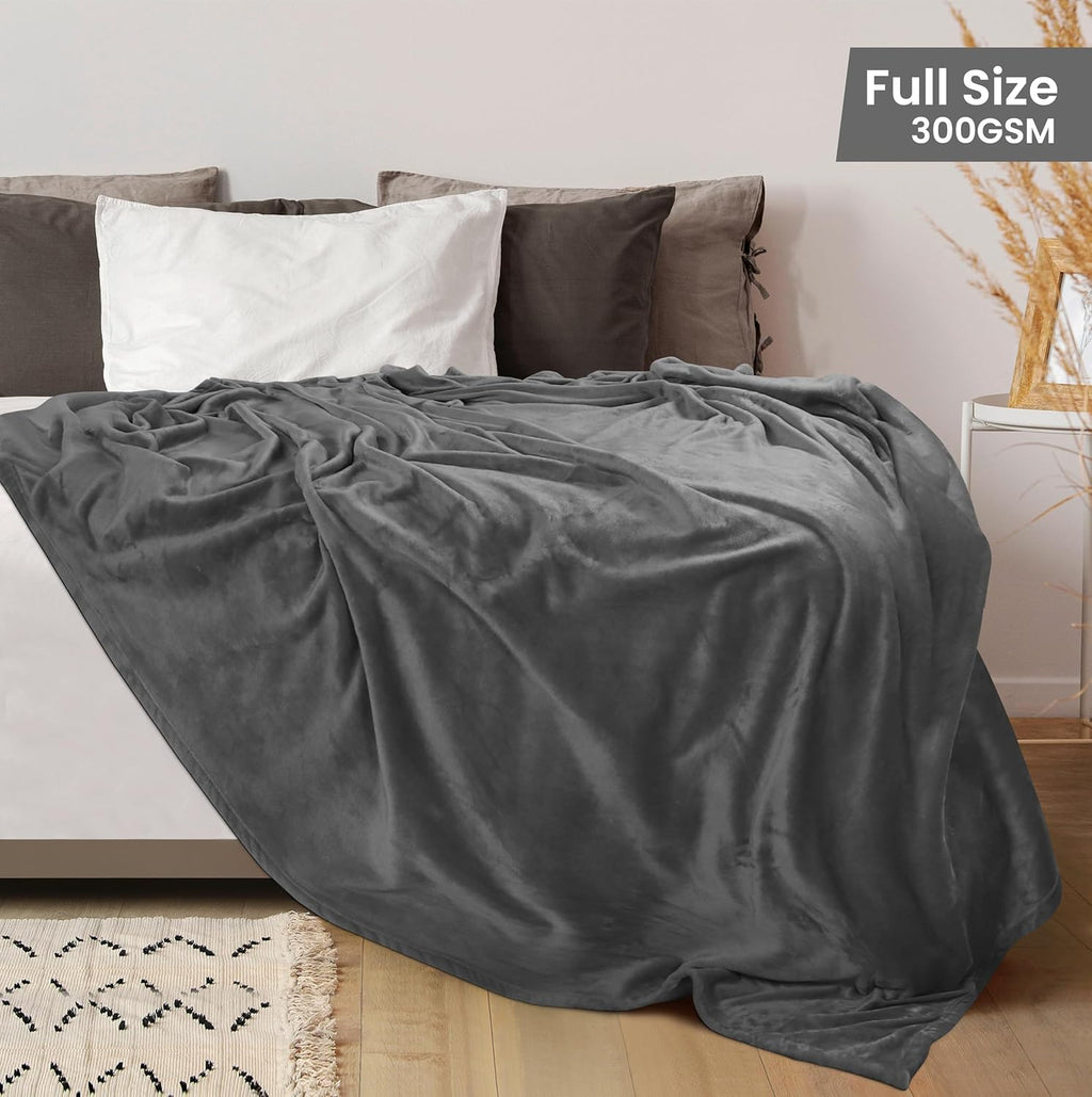 Utopia Bedding Fleece Blanket - Ultra Soft & Warm Microfiber | Full Size Grey (90x84 Inches)