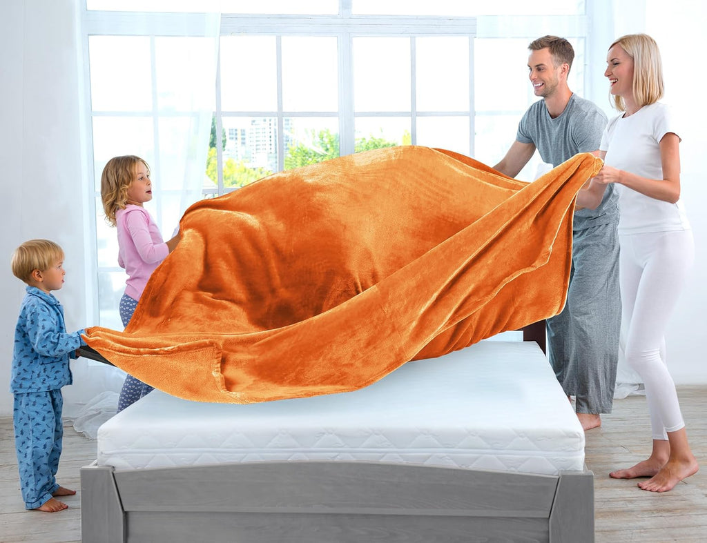 Utopia Bedding Fleece Blanket - Luxury Anti-Static Soft Microfiber | Twin Size Burnt Orange (60x80 Inch)
