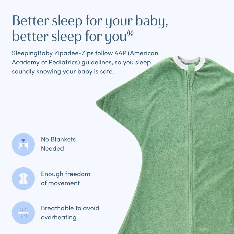 SleepingBaby Zipadee-Zip Transition Swaddle - Cozy Fleece Wearable Blanket with Two-Way Zipper for Baby Sleep - Digging You, X-Small (3-6 Month)