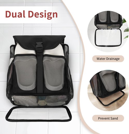 Ethereal Hanging Mesh Shower Caddy - Portable Large Capacity Bag for College Dorms & Gym Essentials