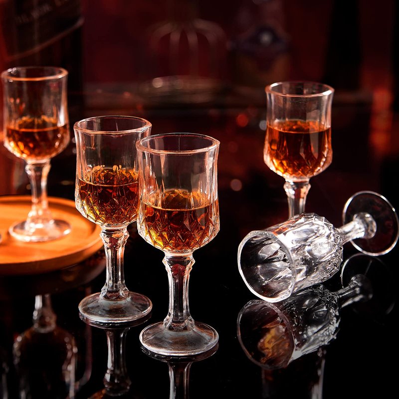 Soopiiso Cordial Glasses,1.7oz/50ml,Shot Glasses Set of 48,shot glasses with stem/Sherry glasses/tequila shot glasses