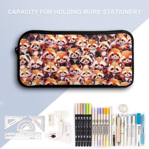 CaomeiWu Red Panda Backpack with Lunch Box & Pencil Case for Kids Girls Boys School, 16 Inch Cute Red Pandas Bookbag, School Backpack for Students Children, Lightweight, Large Capacity
