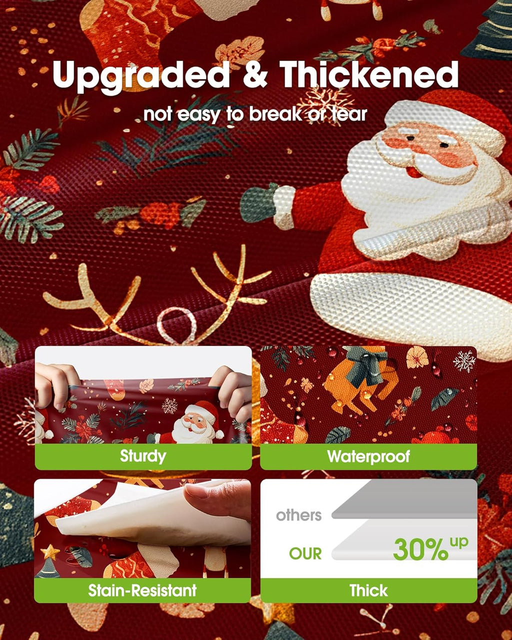 Pureegg Disposable Plastic Tablecloths - Sturdy Leakproof 54 x 108 Inch Rectangle Covers | Christmas Red, 8 Pack