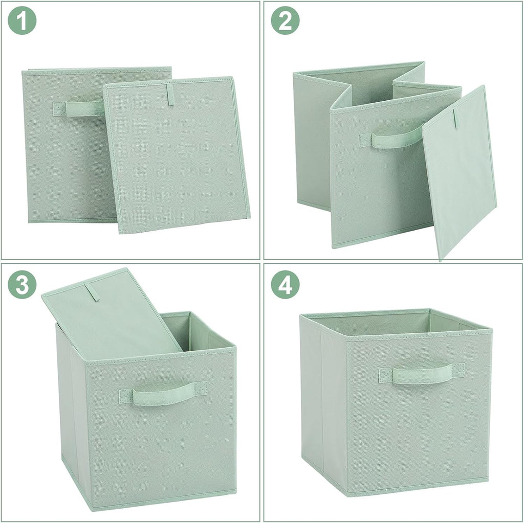 Stero Fabric Storage Bins - 6 Pack Durable 13x13 Inch Colorful Cube Baskets with Handles for Home Organization