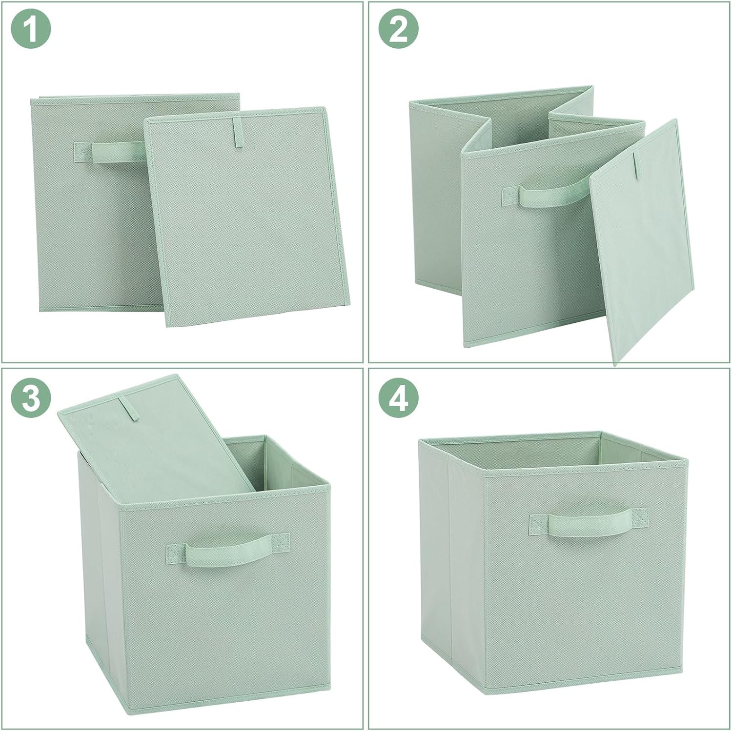 Stero Fabric Storage Bins - 6 Pack Durable 13x13 Inch Colorful Cube Baskets with Handles for Home Organization