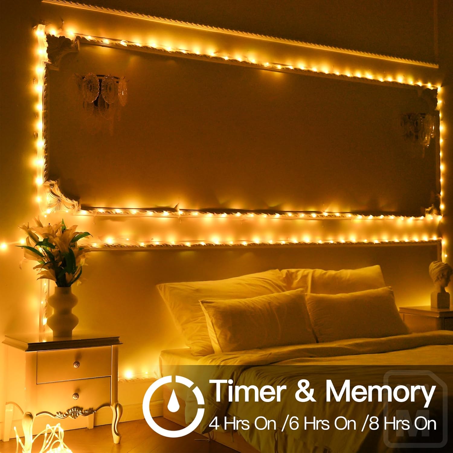 Skiennix 50ft LED Rope Lights - Waterproof & Remote-Controlled | Warm White for Indoor & Outdoor Use