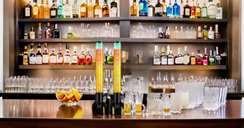 Drink Tower: 3L Mimosa Tower Dispenser with Ice Tube and LED Light, 100oz/3.17 Qt Tabletop Beer Dispense for Parties Bars Pubs Restaurants (1.5L-2PCS)