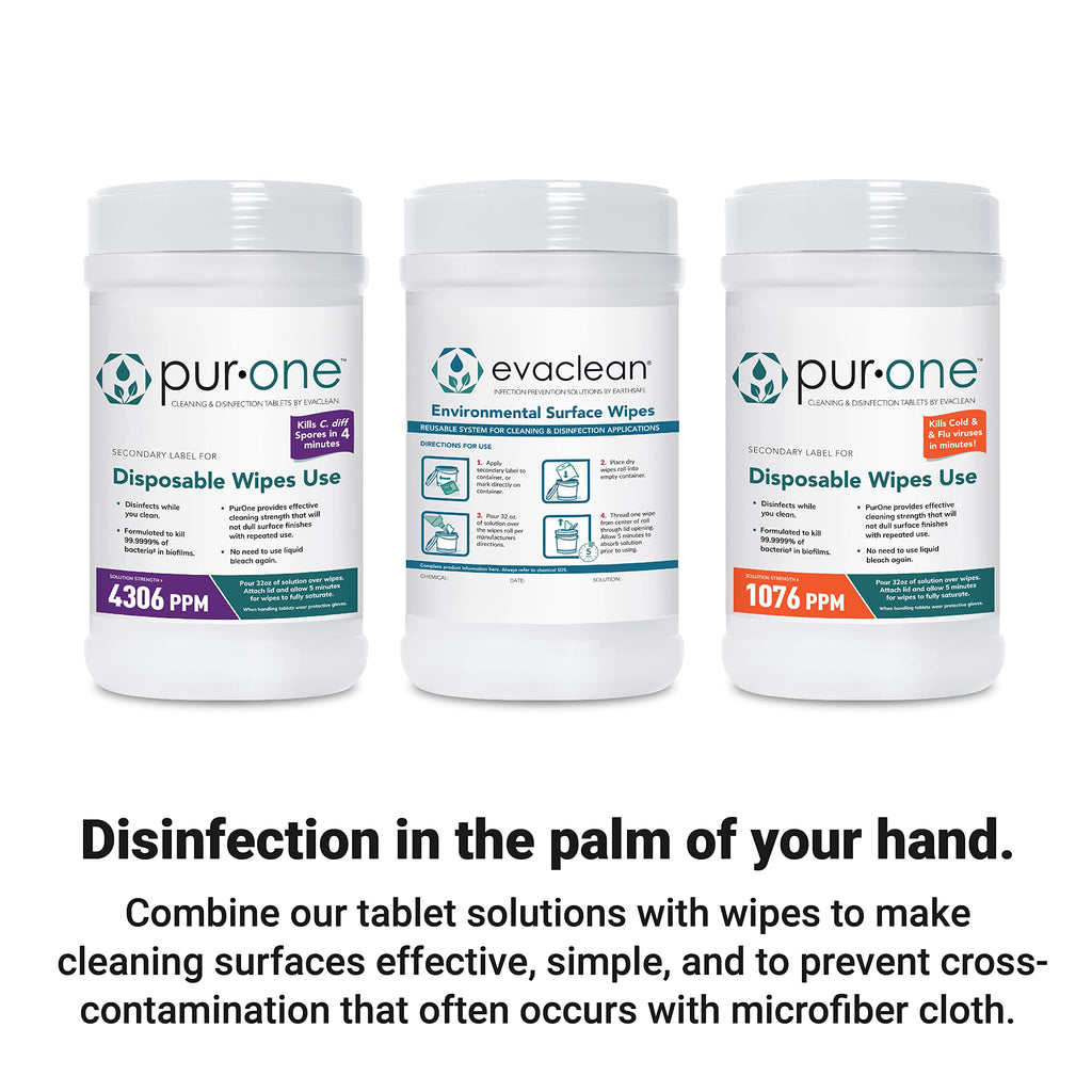 EvaClean Disposable Dry Surface Wipes - 1,280 Unscented 6.5' x 6' Wipes for Multi-Surface & Hand Cleaning - Pack of Eight 160-Count Refill Rolls - Rectangular Surface-Cleaning Wipes