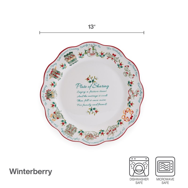 Pfaltzgraff Winterberry 12 Days Plate of Sharing, 13 Inch