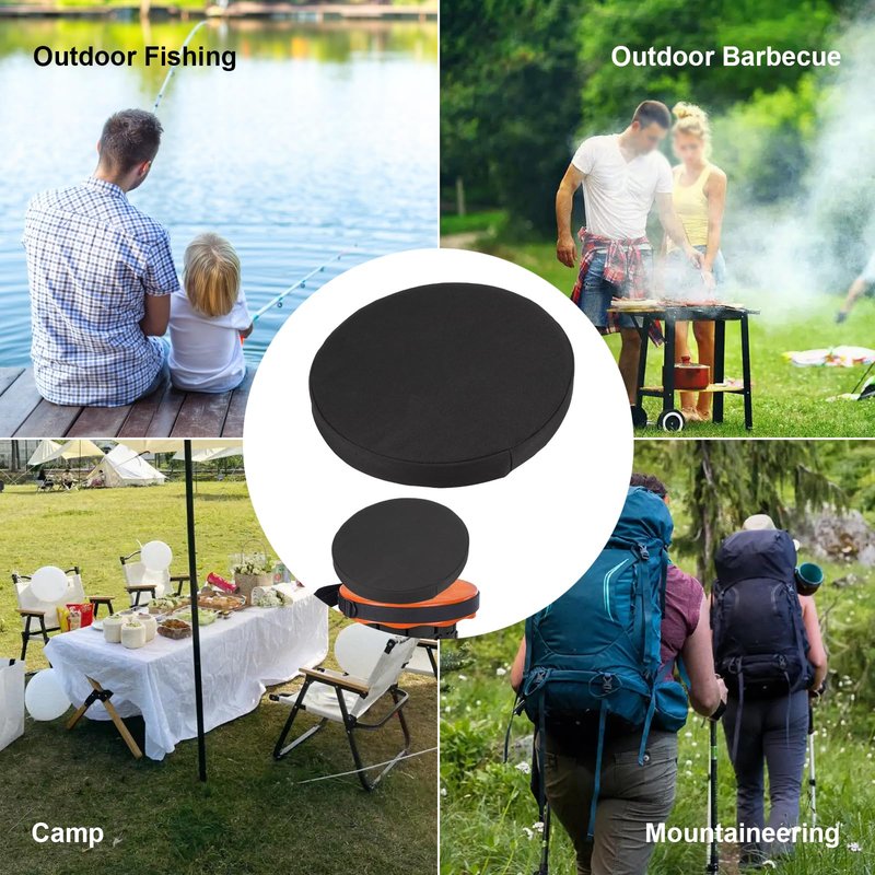 DIICCYO Telescopic Stool Cushion with Memory Foam, Round Thickened Collapsible Stool Chair Pads, Retractable Folding Stool Cushion with Elastic Strap, Fits Round Retractable Folding Stools, 1 Pack