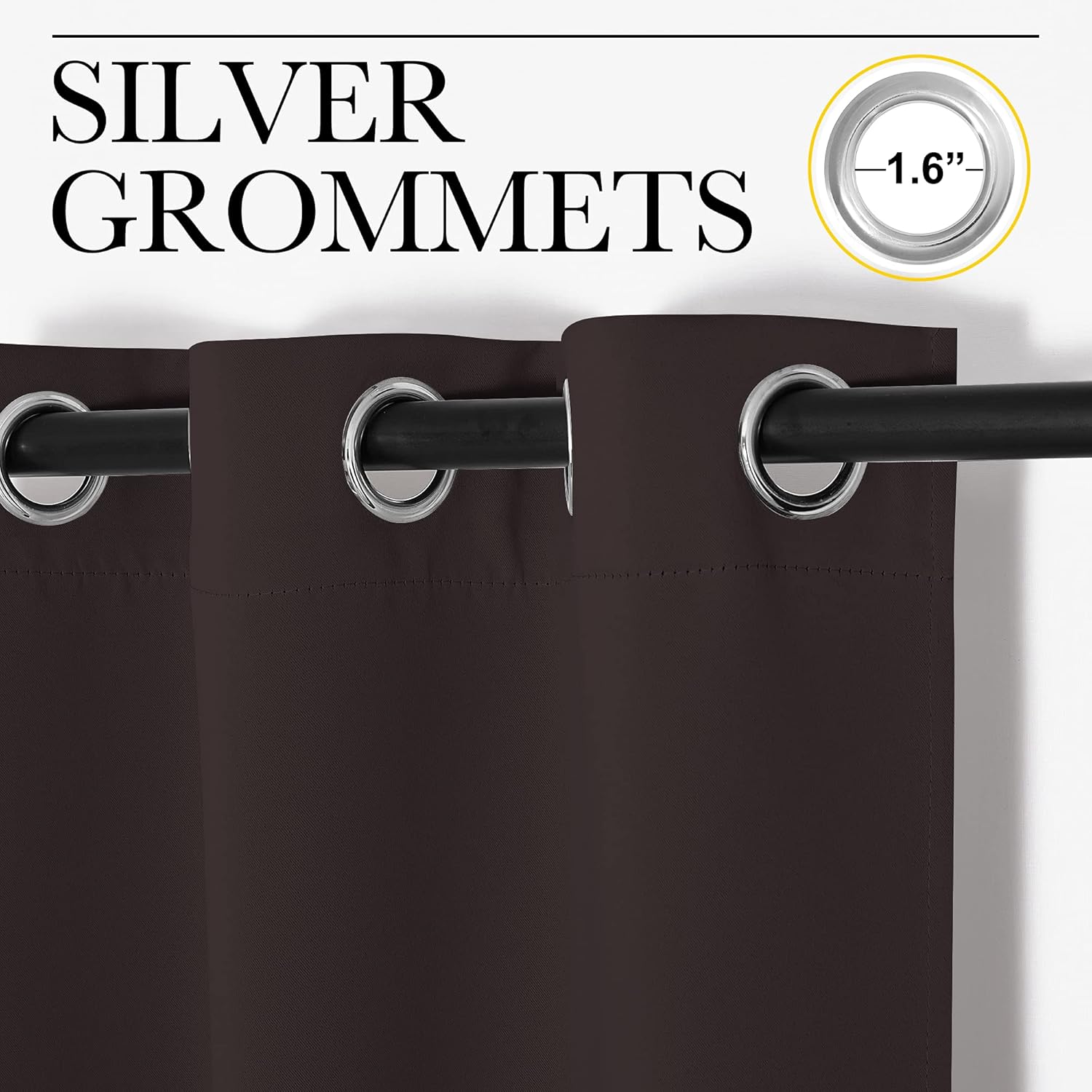 NICETOWN Blackout Curtains - Energy Smart Thermal Insulated Drapes for Living Room | 2 Panels, 42"x84", Toffee Brown