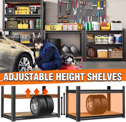 Heavy Duty Metal Shelving Units by [Brand Name] - Adjustable Steel Storage Racks | 71" H x 28" W x 12" D, 1900 lbs Capacity, 4-Pack