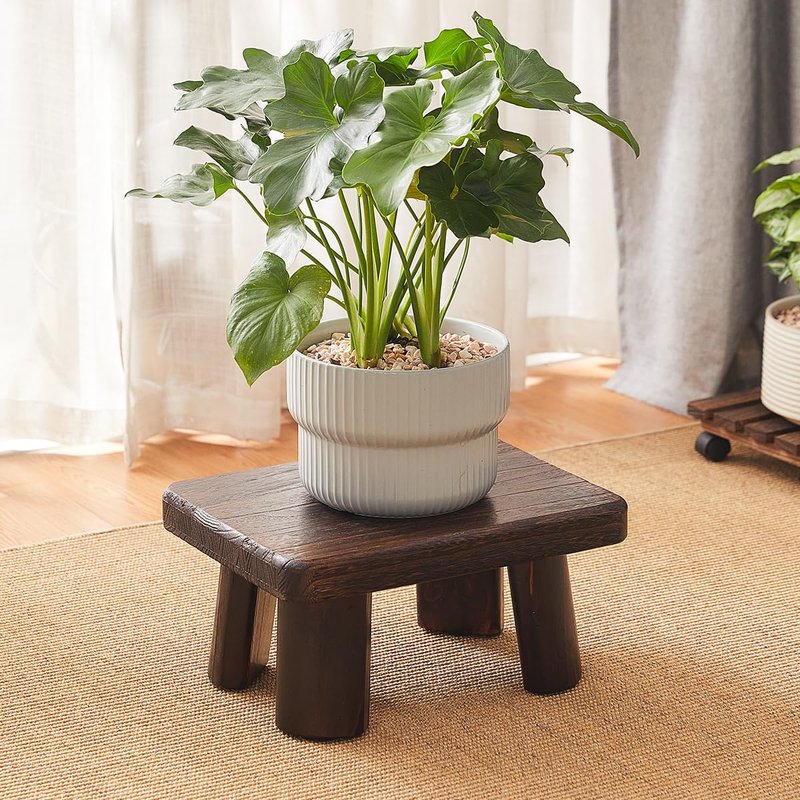 GZQWDC Wooden Foot Stool,Kids Stool,Small Bench,Wooden Steps,Kitchen Step Stool,Wood Plant Stand (14.2"x10.2"x7.1")