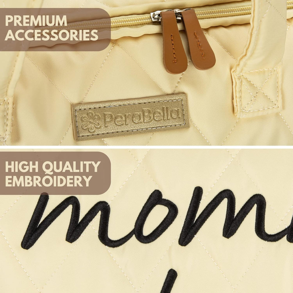 PeraBella Mommy Hospital Bag - Stylish Diaper Tote for New Moms | Spacious & Functional Design
