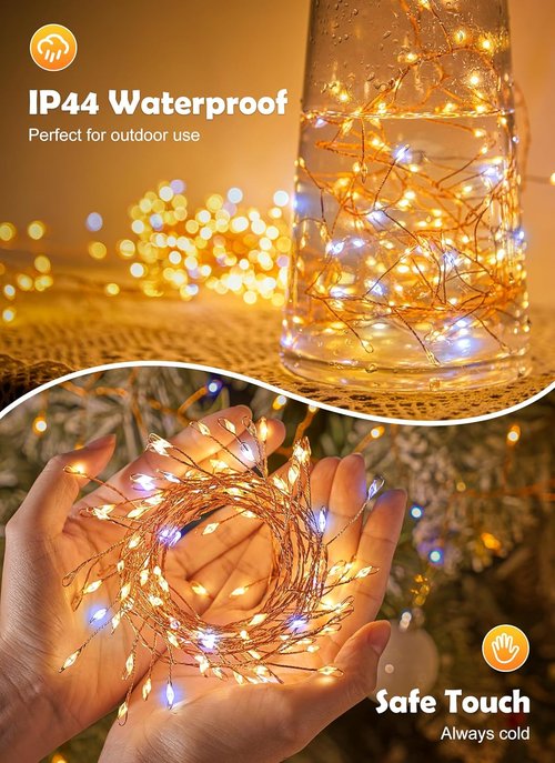 Fairy Lights | 10FT 200LED Twinkle String Lights - Waterproof Indoor & Outdoor Decor for Home & Garden