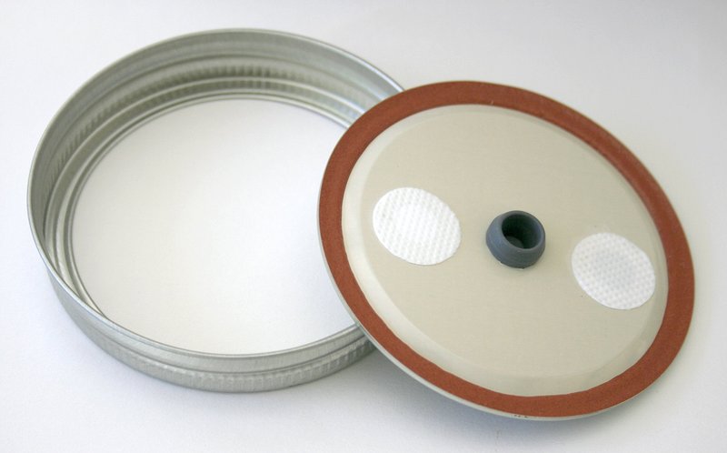 Root Mushroom Farm- 6Pcs Wide Mouth Mushroom Liquid Culture Lids, Mason Jar Lid with Two air exchange openings, 0.22um PTFE Filters & 20mm Self Healing Injection Port